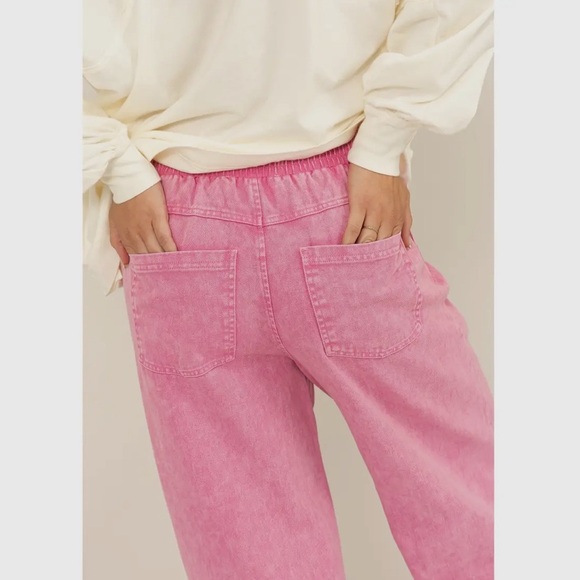 ROSE PINK Elastic High Waist Wide Leg Pants - Picture 3 of 11